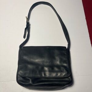 Ralph Lauren Black Leather Shoulder Bag Purse